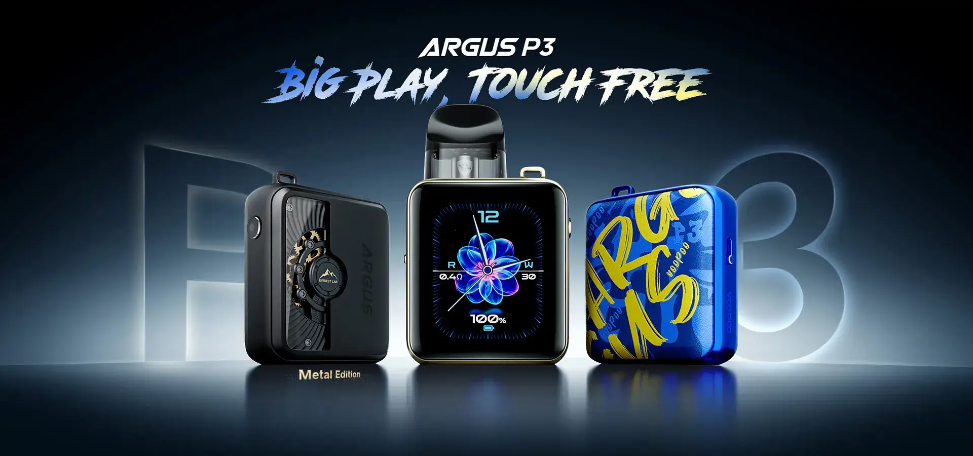 voopoo-argus-p3-banner-metal-edition-touch-screen-big-play